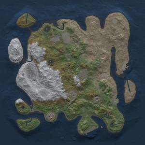 Thumbnail Rust Map: Procedural Map, Size: 3500, Seed: 253558376, 16 Monuments