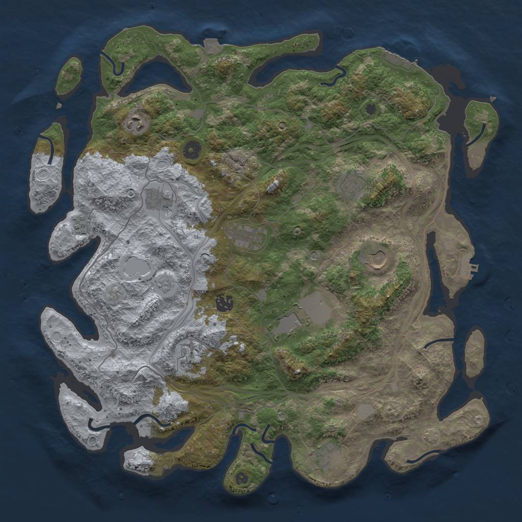 Rust Map: Procedural Map, Size: 4250, Seed: 1196915653, 18 Monuments