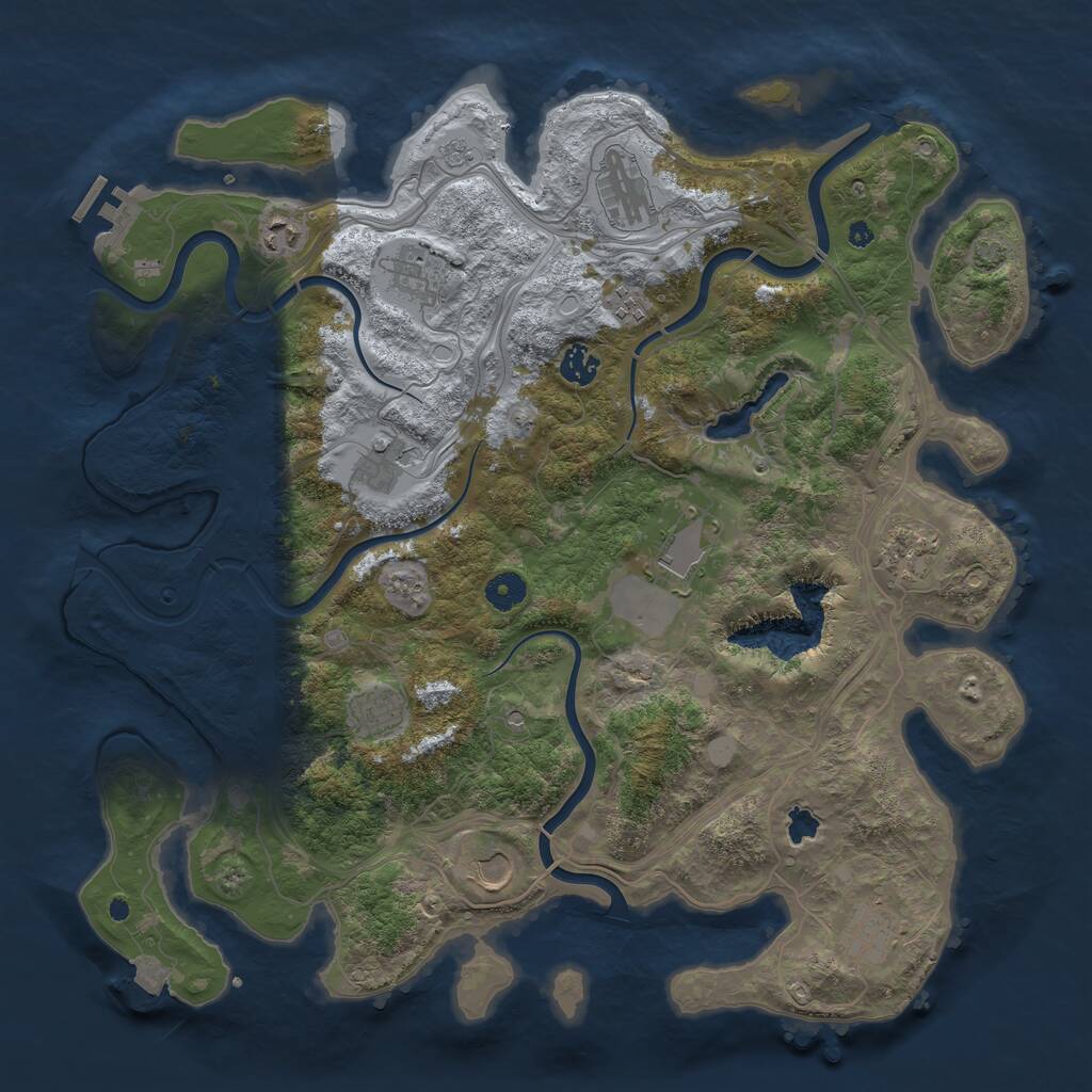 Rust Map: Procedural Map, Size: 4250, Seed: 439311089, 16 Monuments