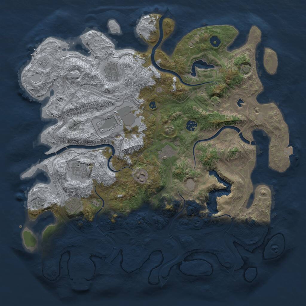Rust Map: Procedural Map, Size: 4250, Seed: 10052023, 13 Monuments