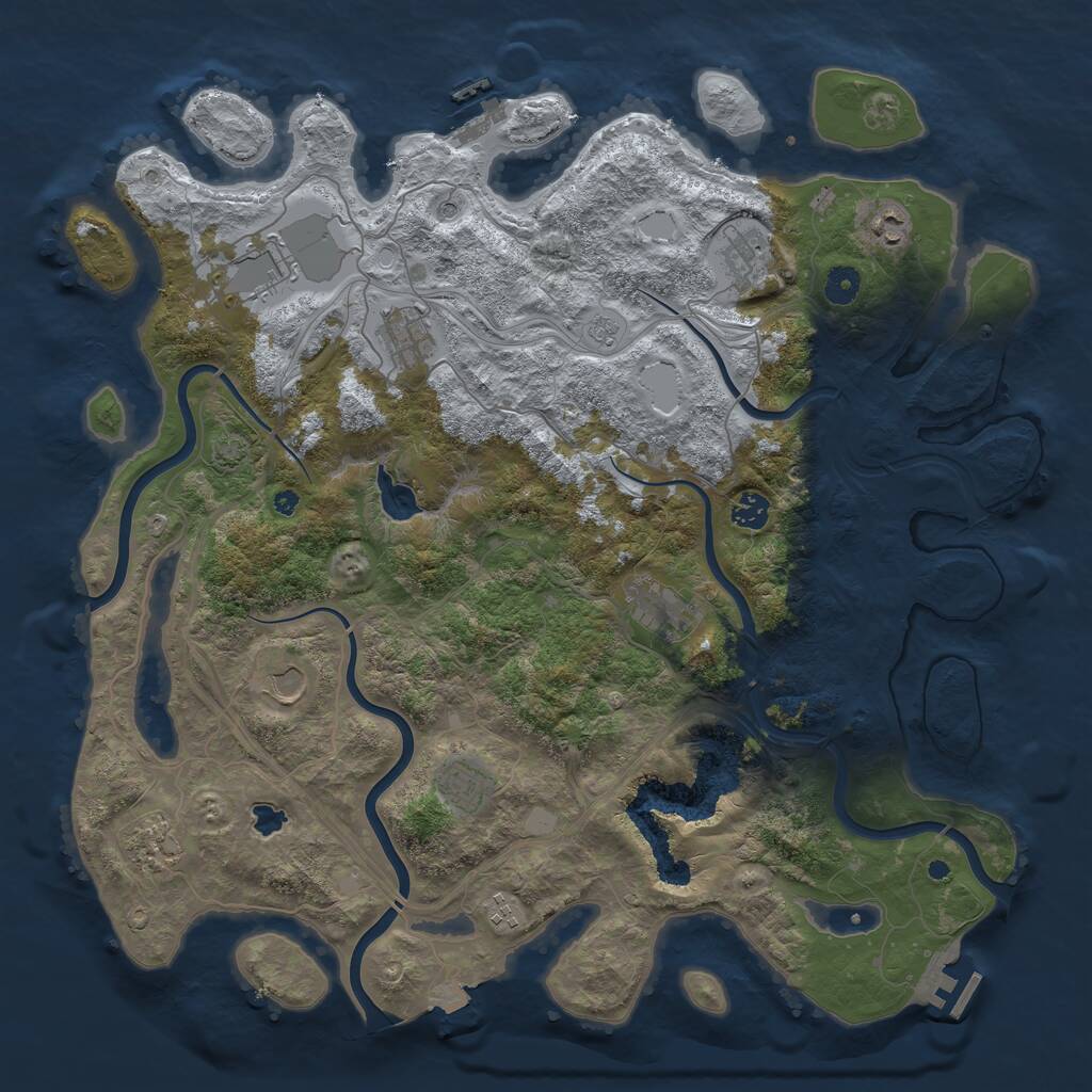 Rust Map: Procedural Map, Size: 4400, Seed: 91339335, 16 Monuments