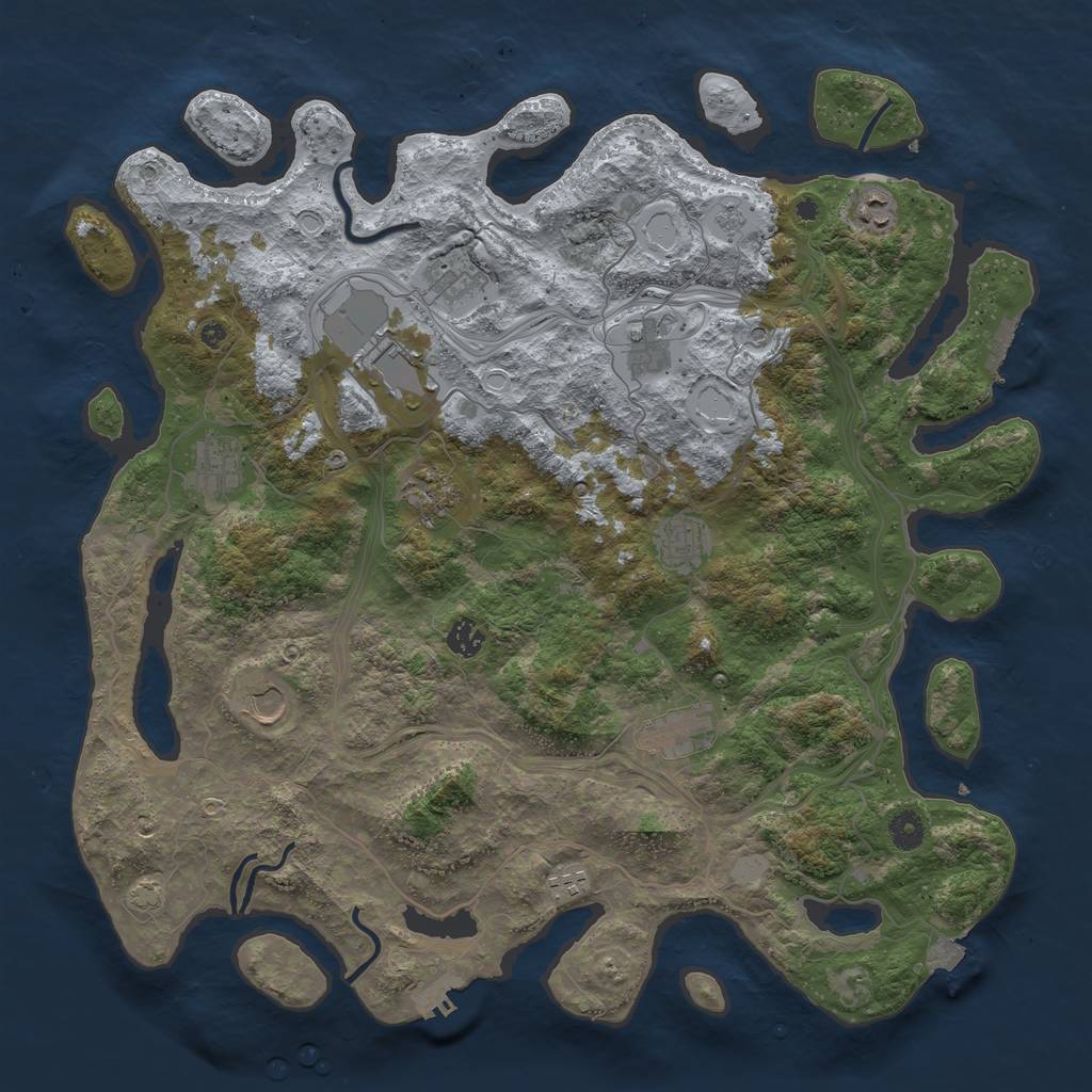Rust Map: Procedural Map, Size: 4400, Seed: 91339335, 19 Monuments