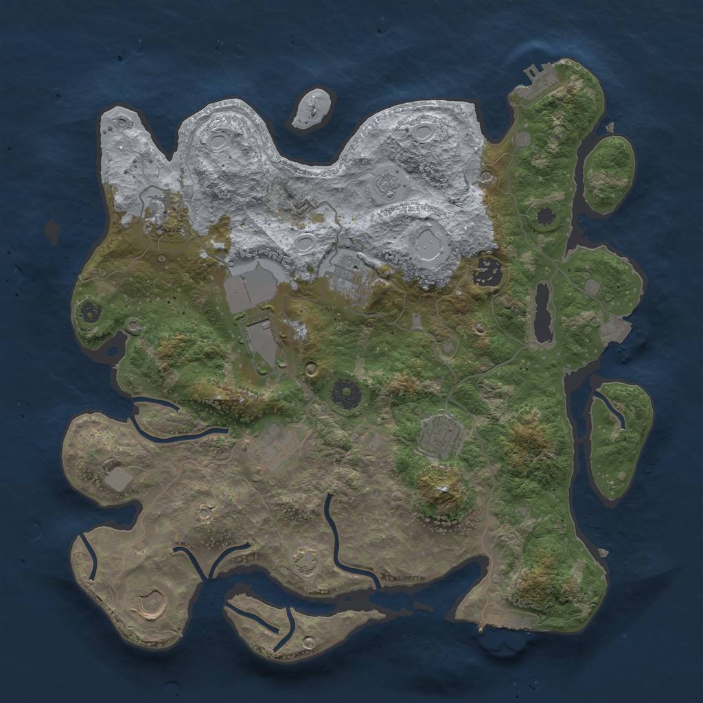 Rust Map: Procedural Map, Size: 3500, Seed: 732782499, 15 Monuments