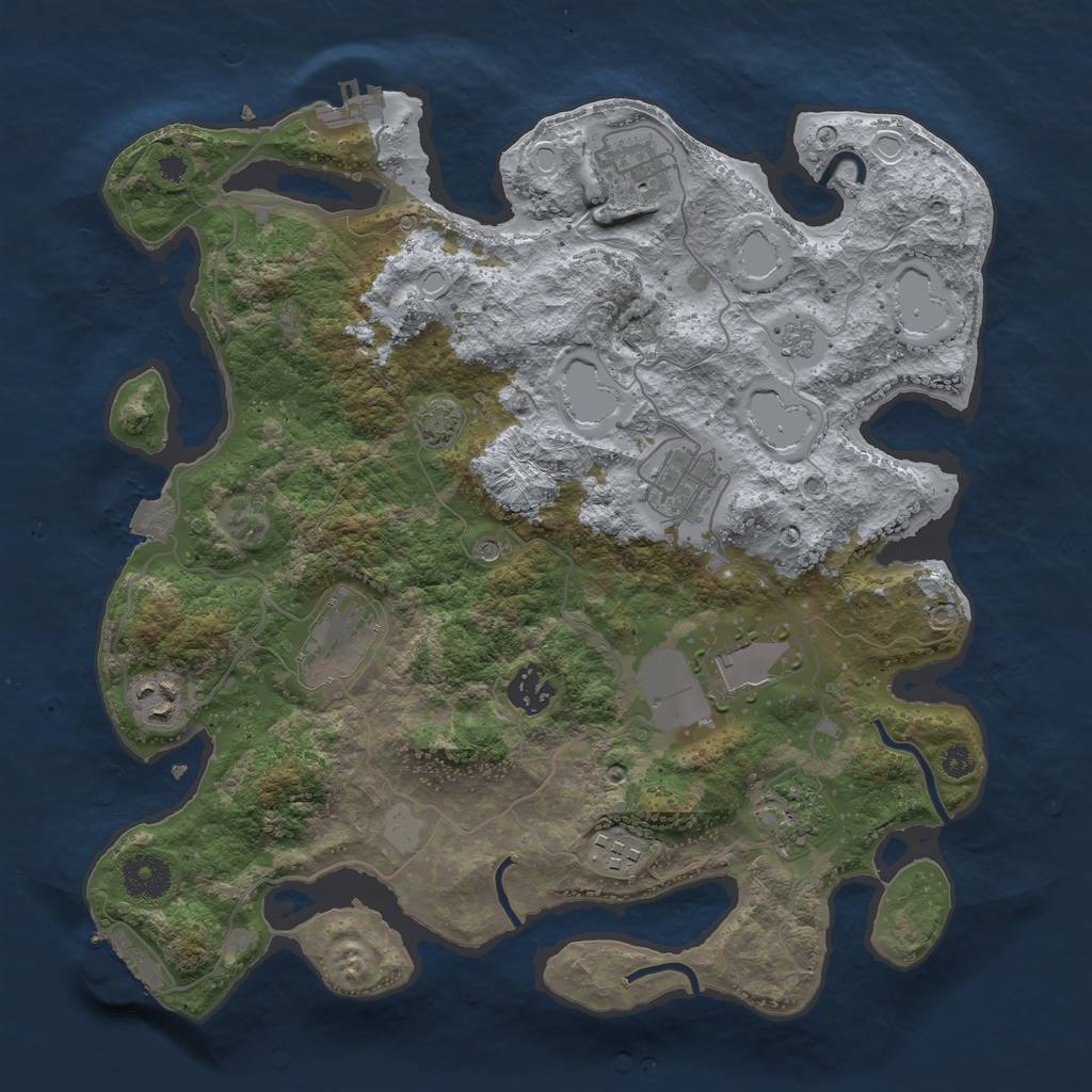 Rust Map: Procedural Map, Size: 3500, Seed: 1508733138, 16 Monuments