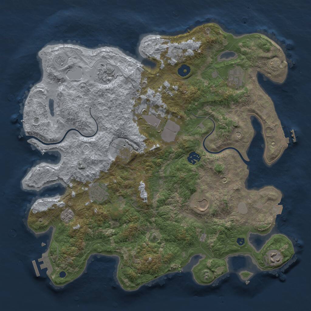Rust Map: Procedural Map, Size: 3850, Seed: 159753, 15 Monuments