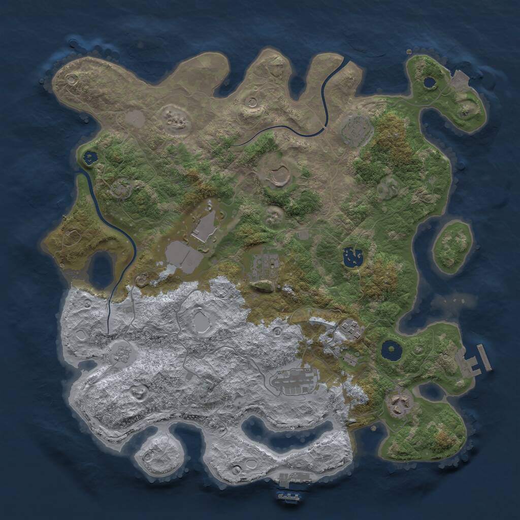 Rust Map: Procedural Map, Size: 3750, Seed: 79759574, 14 Monuments