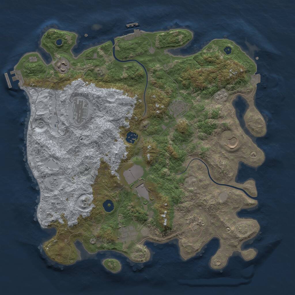 Rust Map: Procedural Map, Size: 3850, Seed: 50619648, 15 Monuments