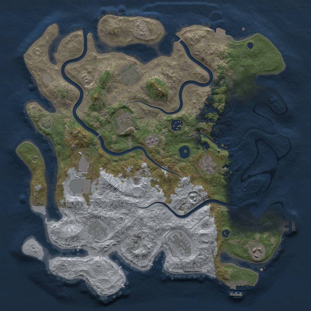 Rust Map: Procedural Map, Size: 3900, Seed: 82029966, 15 Monuments