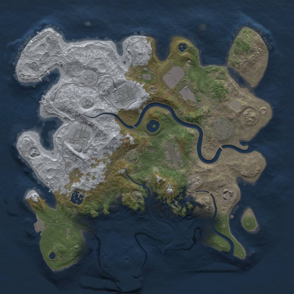 Rust Map: Procedural Map, Size: 3500, Seed: 94408767, 13 Monuments