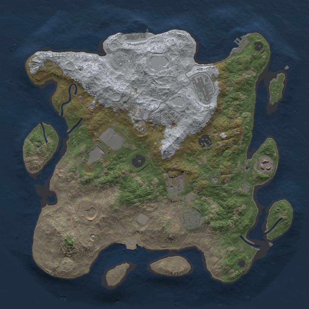 Rust Map: Procedural Map, Size: 3550, Seed: 42260316, 16 Monuments