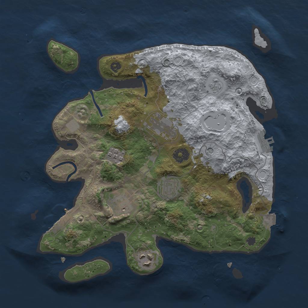 Rust Map: Procedural Map, Size: 3000, Seed: 85913, 12 Monuments
