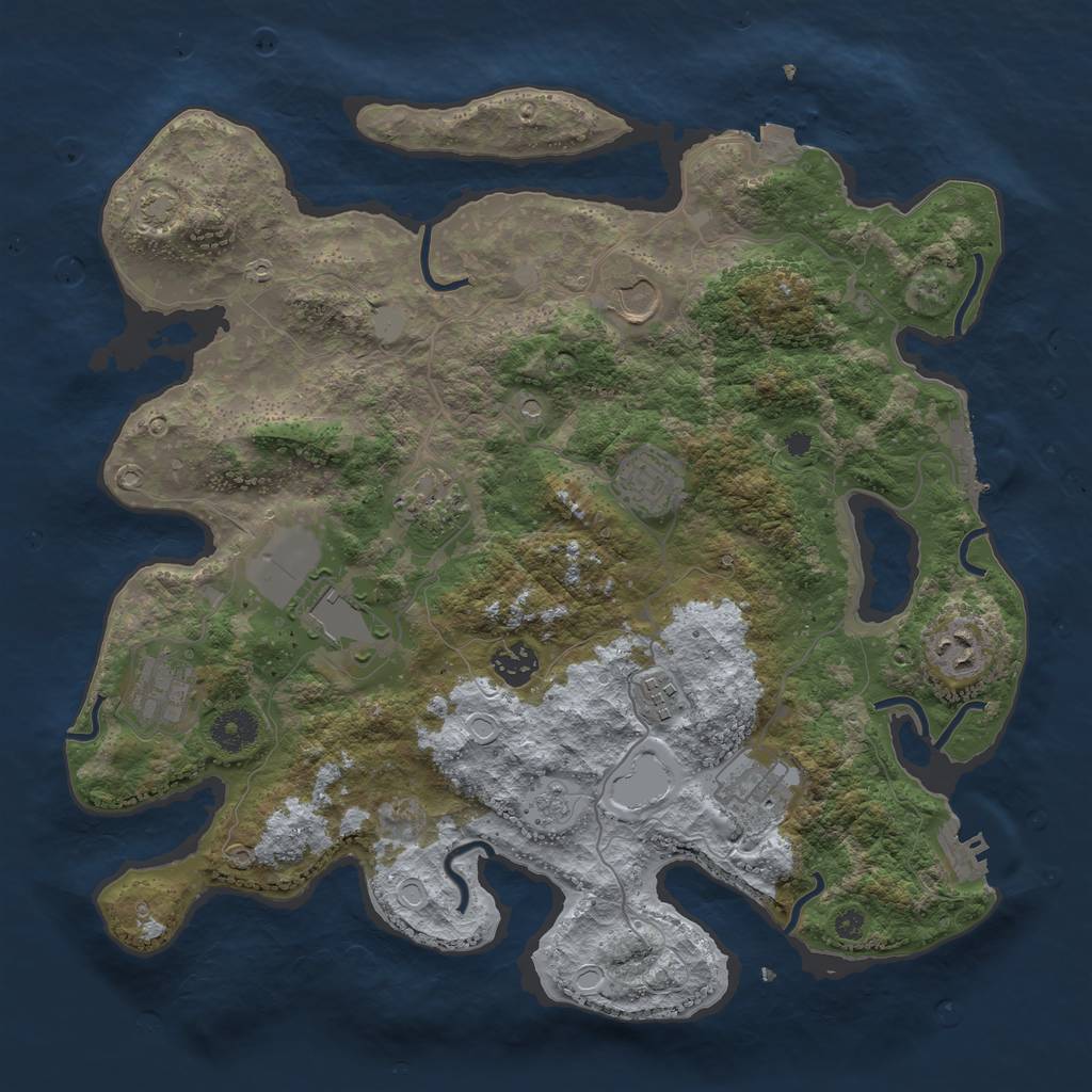 Rust Map: Procedural Map, Size: 3700, Seed: 19544117, 17 Monuments
