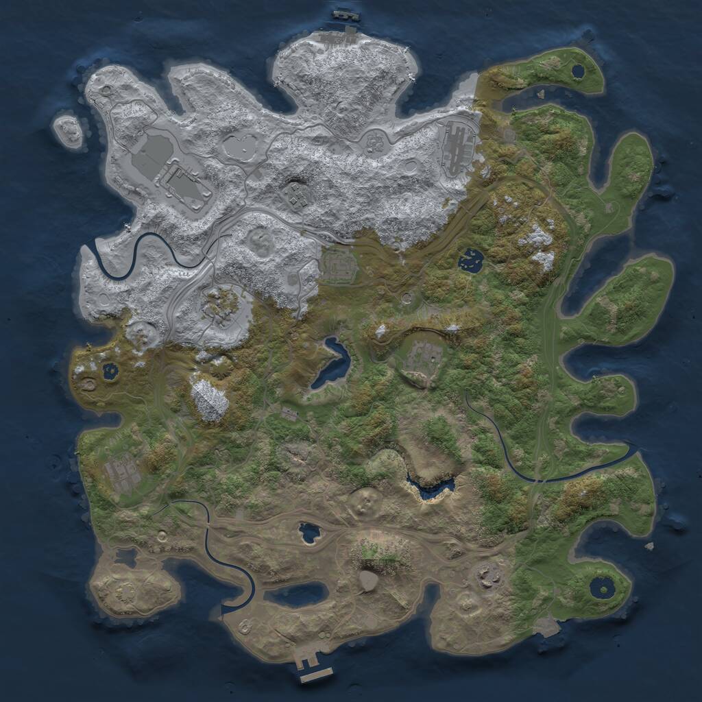 Rust Map: Procedural Map, Size: 4300, Seed: 27755861, 15 Monuments