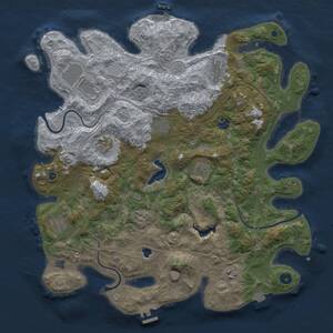 Thumbnail Rust Map: Procedural Map, Size: 4300, Seed: 27755861, 15 Monuments