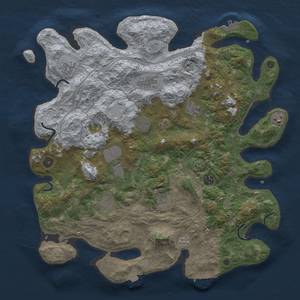 Thumbnail Rust Map: Procedural Map, Size: 4300, Seed: 27755861, 18 Monuments