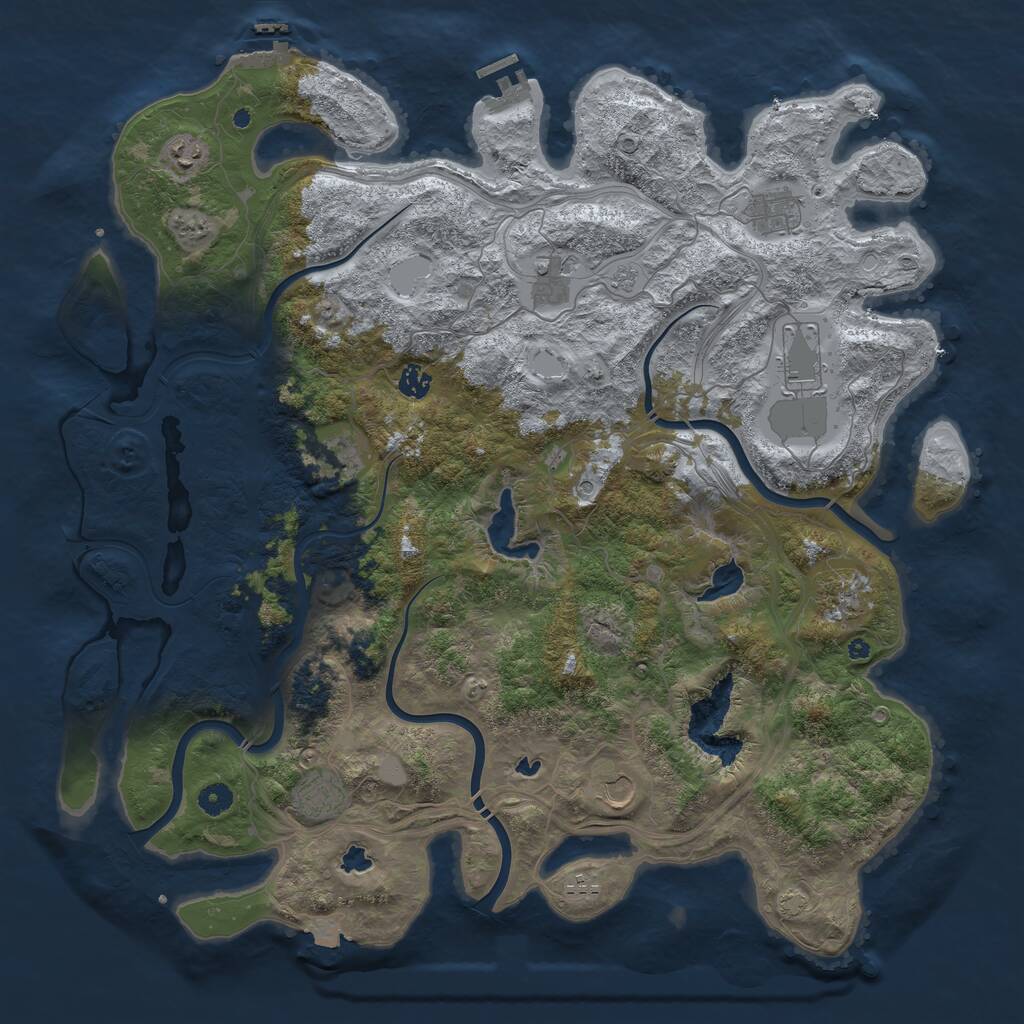 Rust Map: Procedural Map, Size: 4700, Seed: 573194764, 16 Monuments