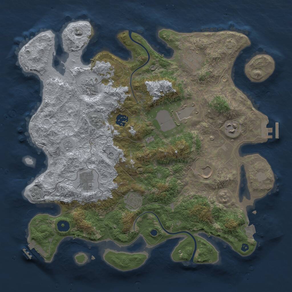 Rust Map: Procedural Map, Size: 3650, Seed: 17666472, 15 Monuments