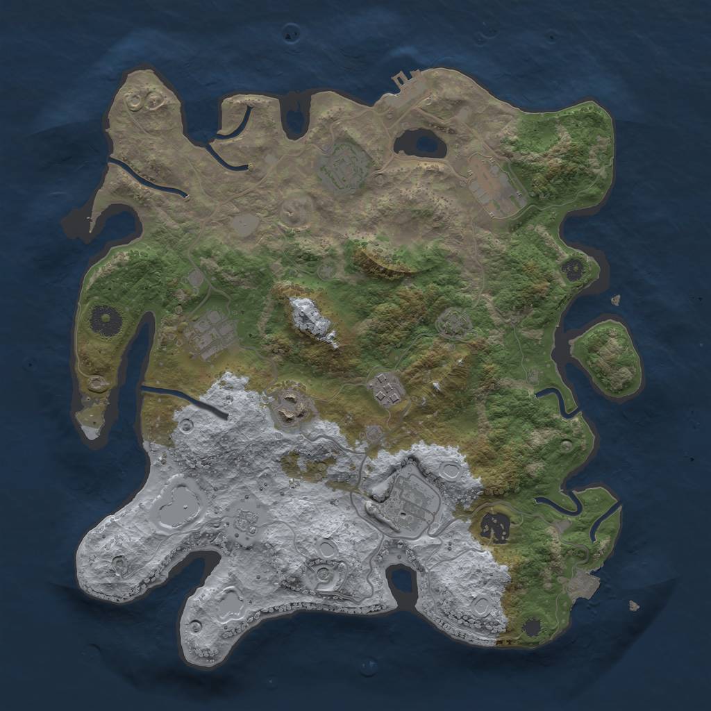 Rust Map: Procedural Map, Size: 3400, Seed: 18106102, 14 Monuments