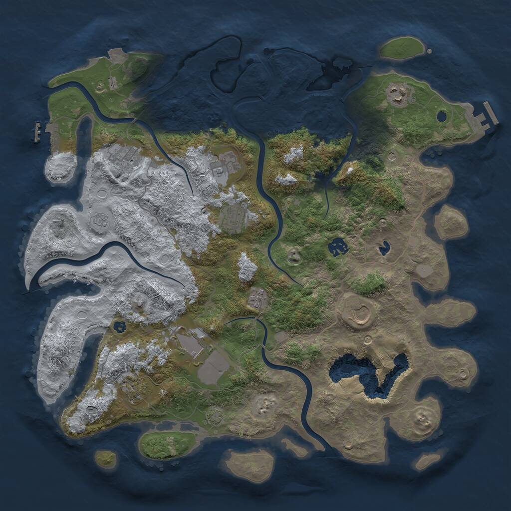 Rust Map: Procedural Map, Size: 4100, Seed: 10509429, 15 Monuments