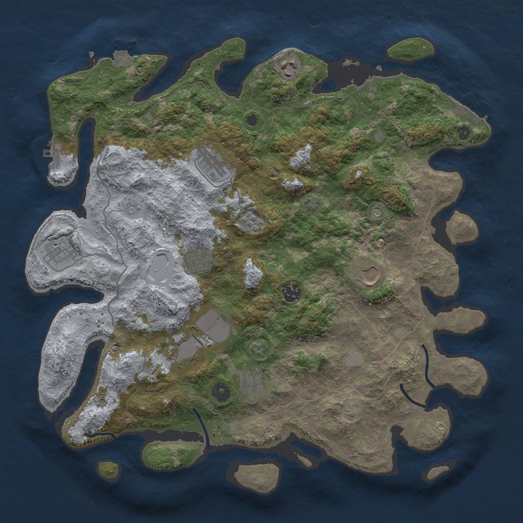 Rust Map: Procedural Map, Size: 4100, Seed: 10509429, 17 Monuments