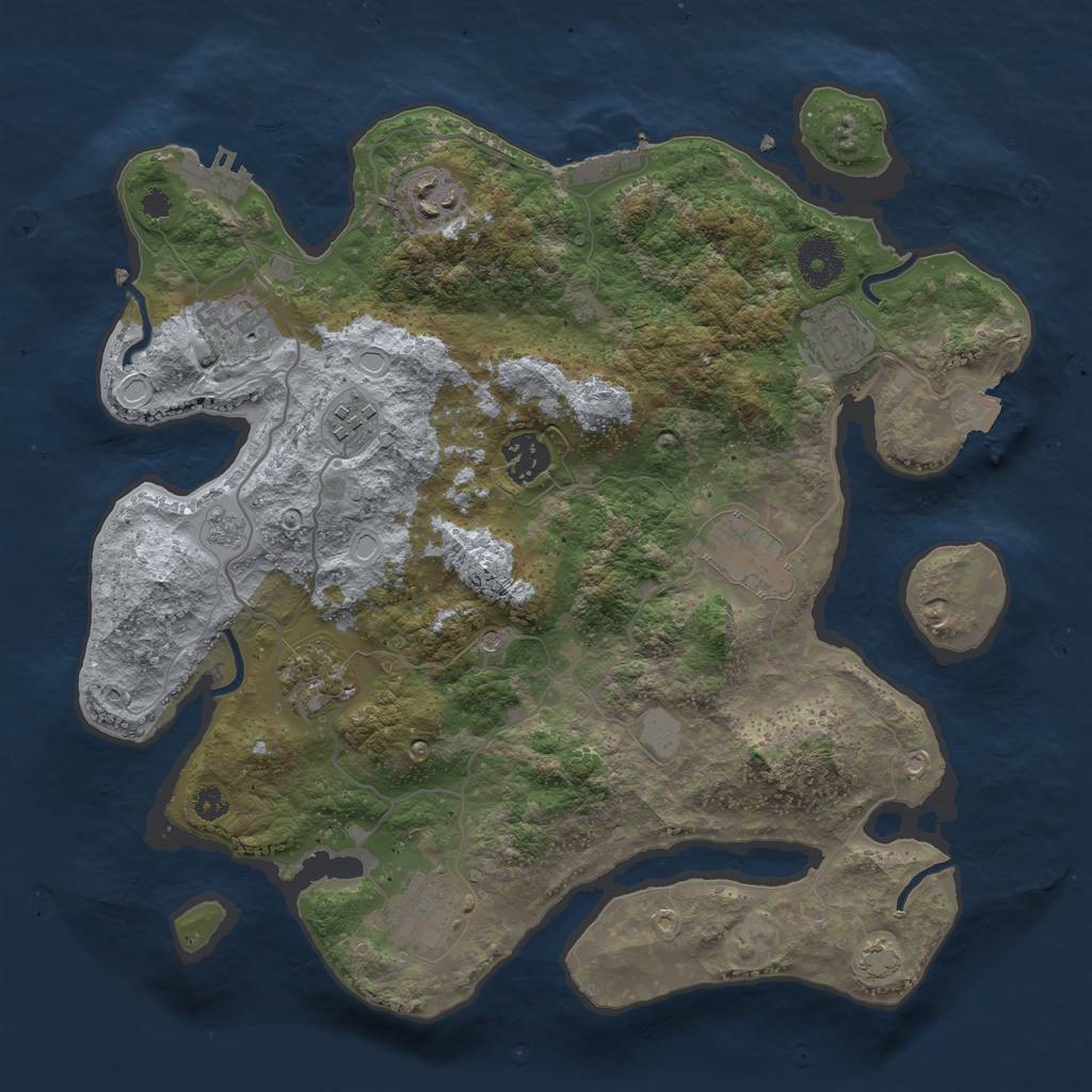 Rust Map: Procedural Map, Size: 3400, Seed: 5993400, 16 Monuments