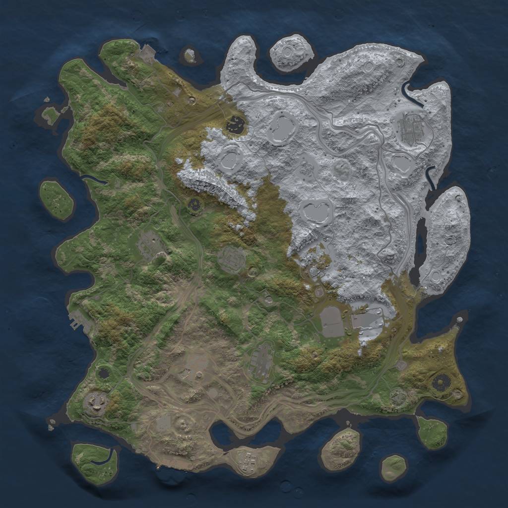 Rust Map: Procedural Map, Size: 4250, Seed: 1805667548, 18 Monuments