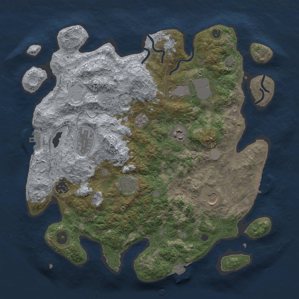 Rust Map: Procedural Map, Size: 3700, Seed: 25194918, 15 Monuments