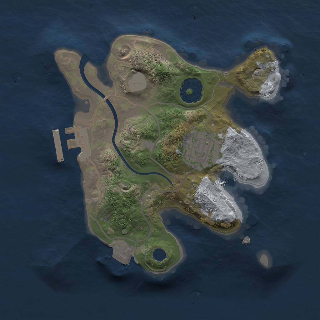 Rust Map: Procedural Map, Size: 2000, Seed: 1316673281, 3 Monuments