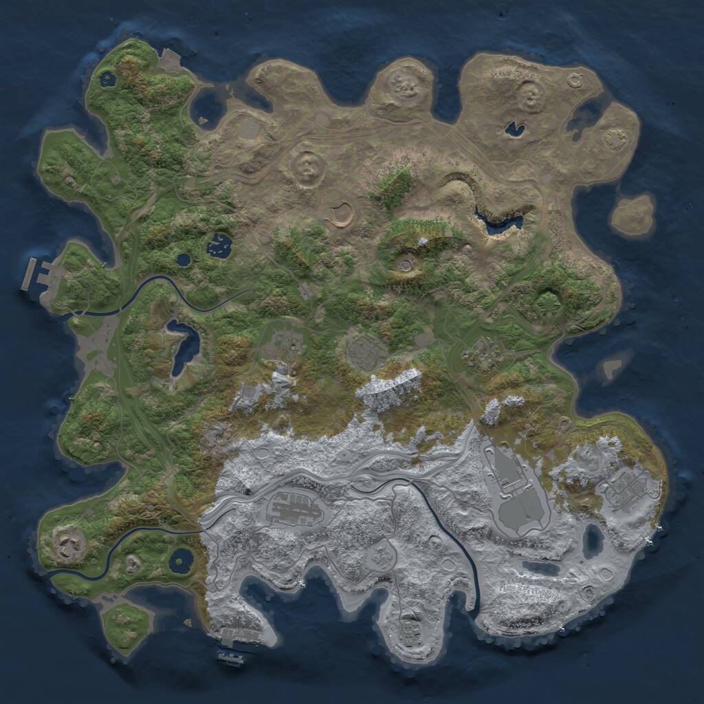 Rust Map: Procedural Map, Size: 4250, Seed: 1400187388, 16 Monuments