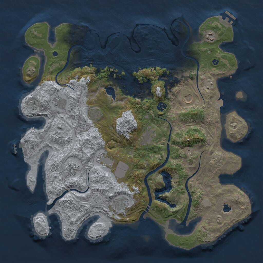 Rust Map: Procedural Map, Size: 4250, Seed: 6188, 16 Monuments
