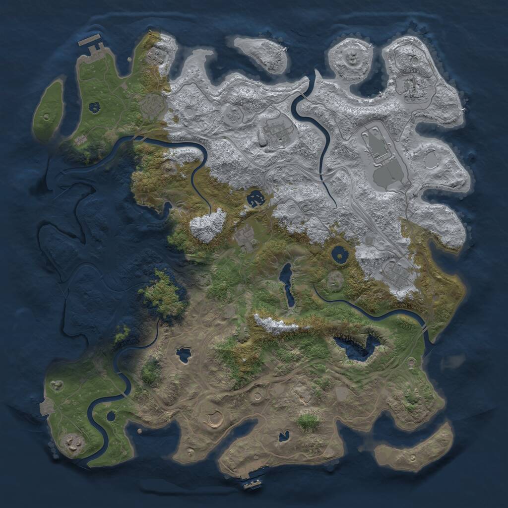 Rust Map: Procedural Map, Size: 4500, Seed: 241873113, 16 Monuments