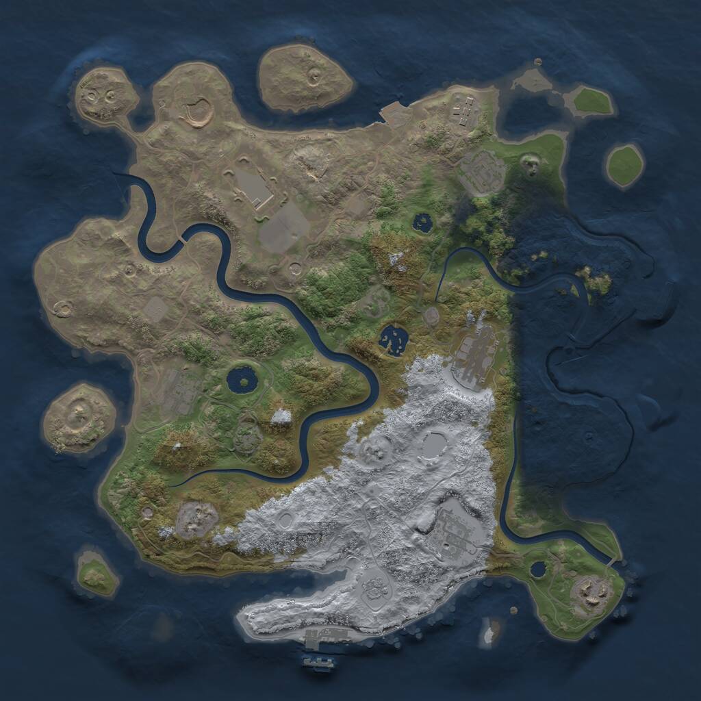 Rust Map: Procedural Map, Size: 3600, Seed: 63026985, 15 Monuments
