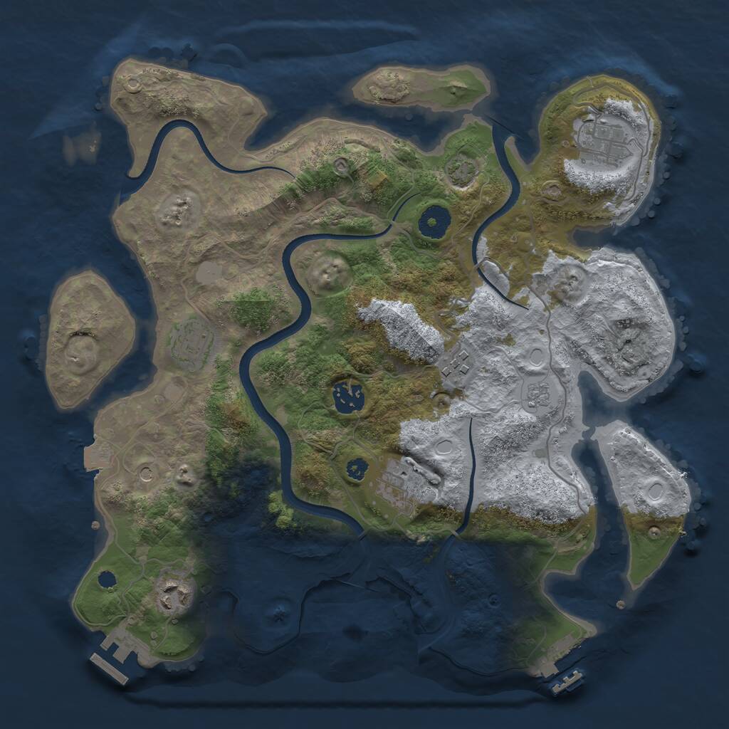 Rust Map: Procedural Map, Size: 3400, Seed: 90664263, 12 Monuments