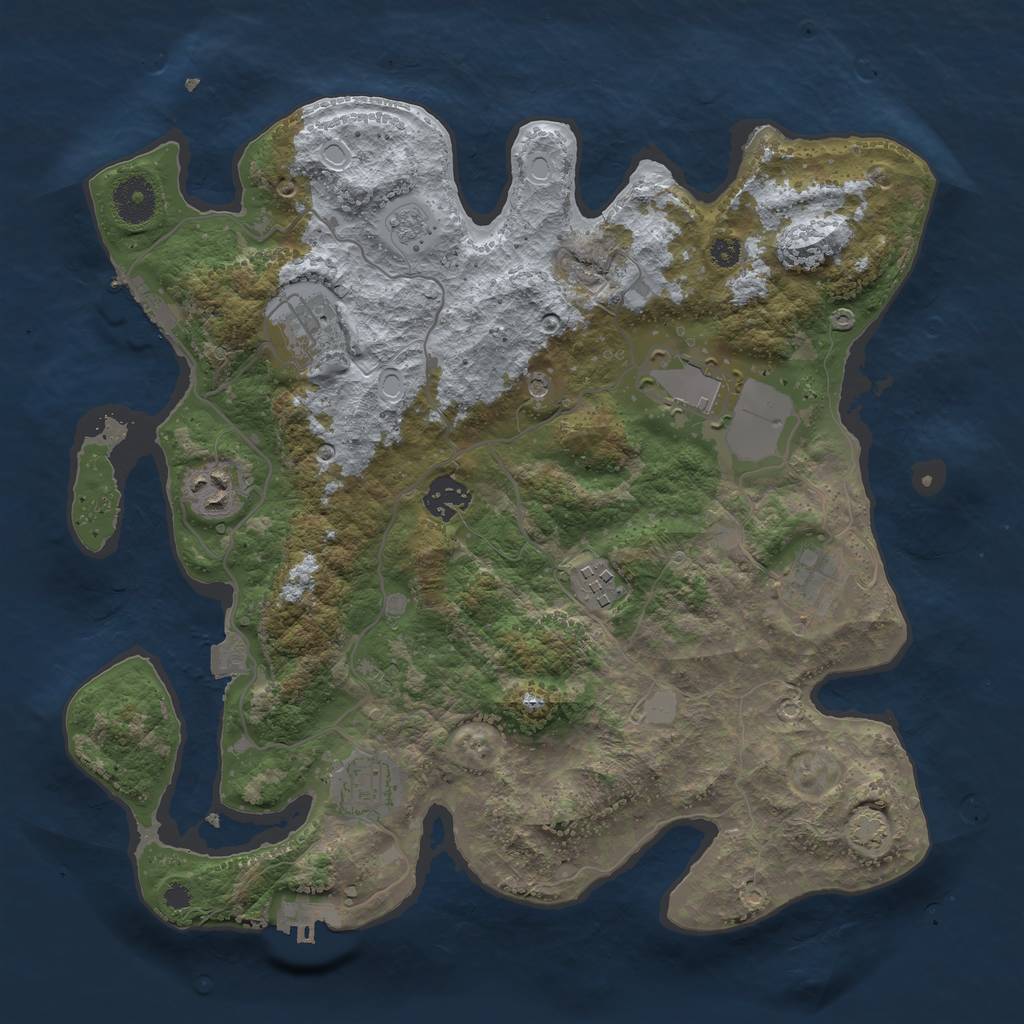 Rust Map: Procedural Map, Size: 3500, Seed: 187478049, 15 Monuments