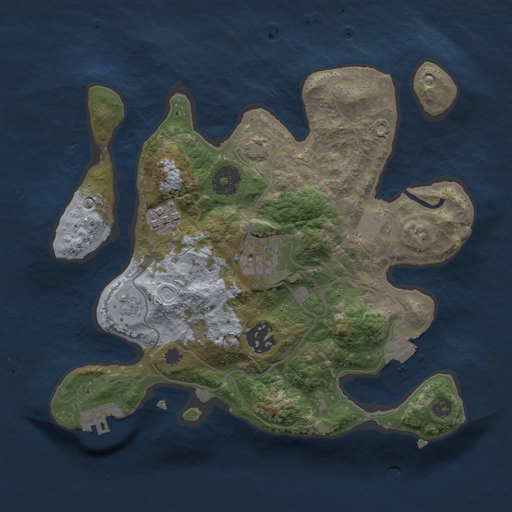 Rust Map: Procedural Map, Size: 2600, Seed: 448, 9 Monuments