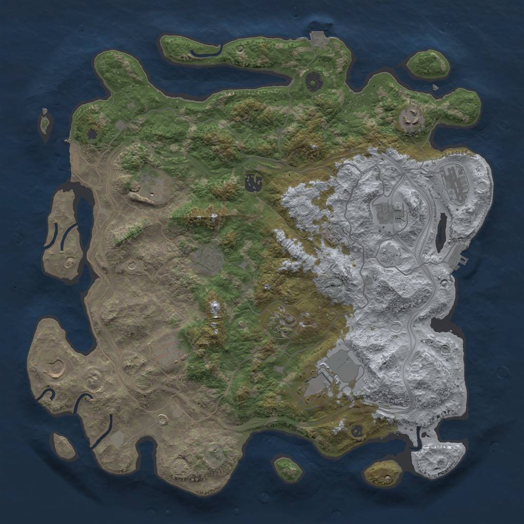 Rust Map: Procedural Map, Size: 4250, Seed: 370442474, 19 Monuments
