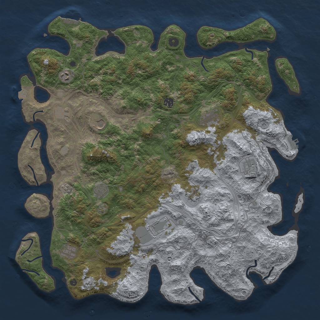 Rust Map: Procedural Map, Size: 4750, Seed: 80974810, 19 Monuments