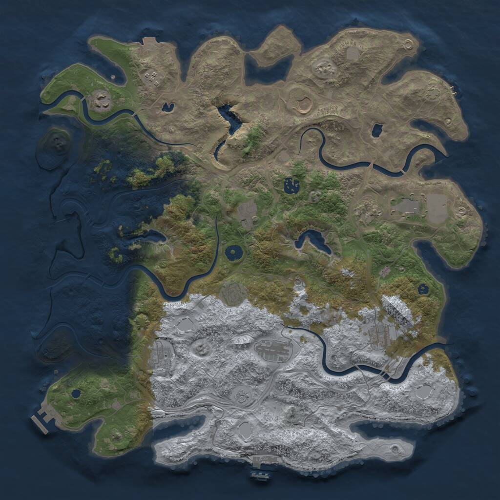 Rust Map: Procedural Map, Size: 4500, Seed: 1602262085, 17 Monuments