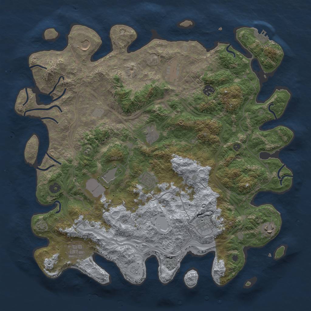 Rust Map: Procedural Map, Size: 4250, Seed: 55591375, 17 Monuments