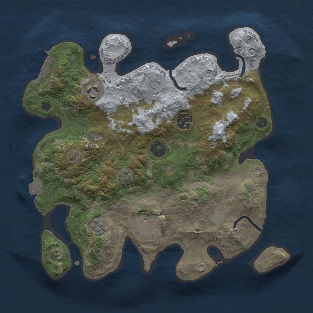 Rust Map: Procedural Map, Size: 3000, Seed: 1535969844, 11 Monuments