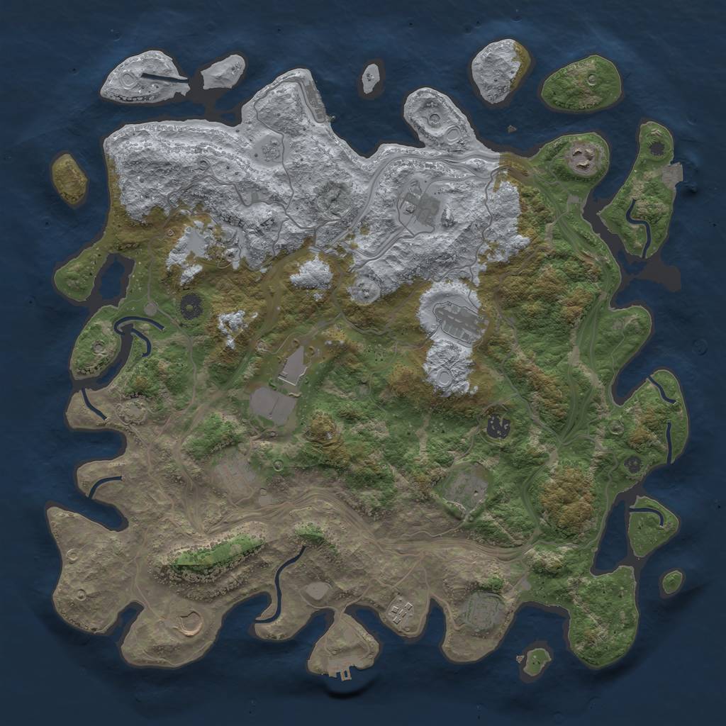 Rust Map: Procedural Map, Size: 4400, Seed: 89518292, 19 Monuments