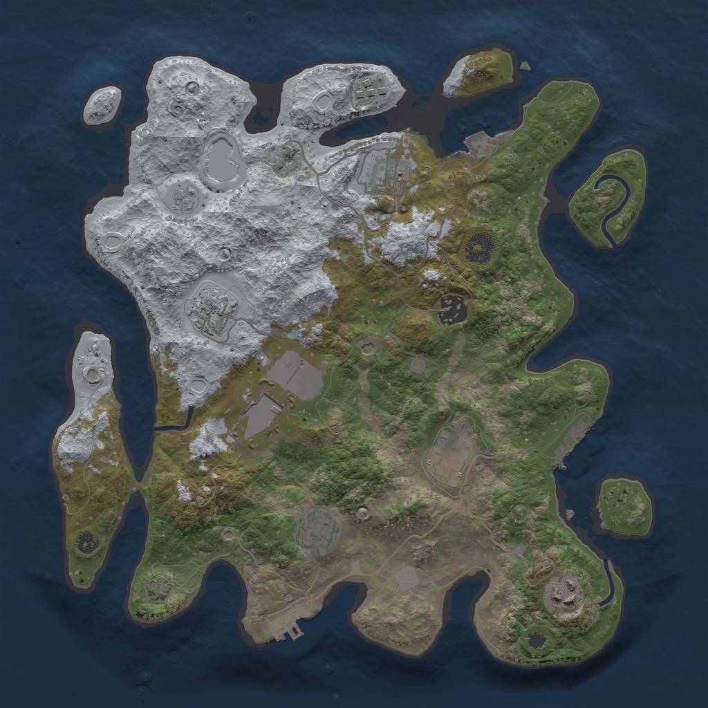 Rust Map: Procedural Map, Size: 3500, Seed: 82645927, 16 Monuments