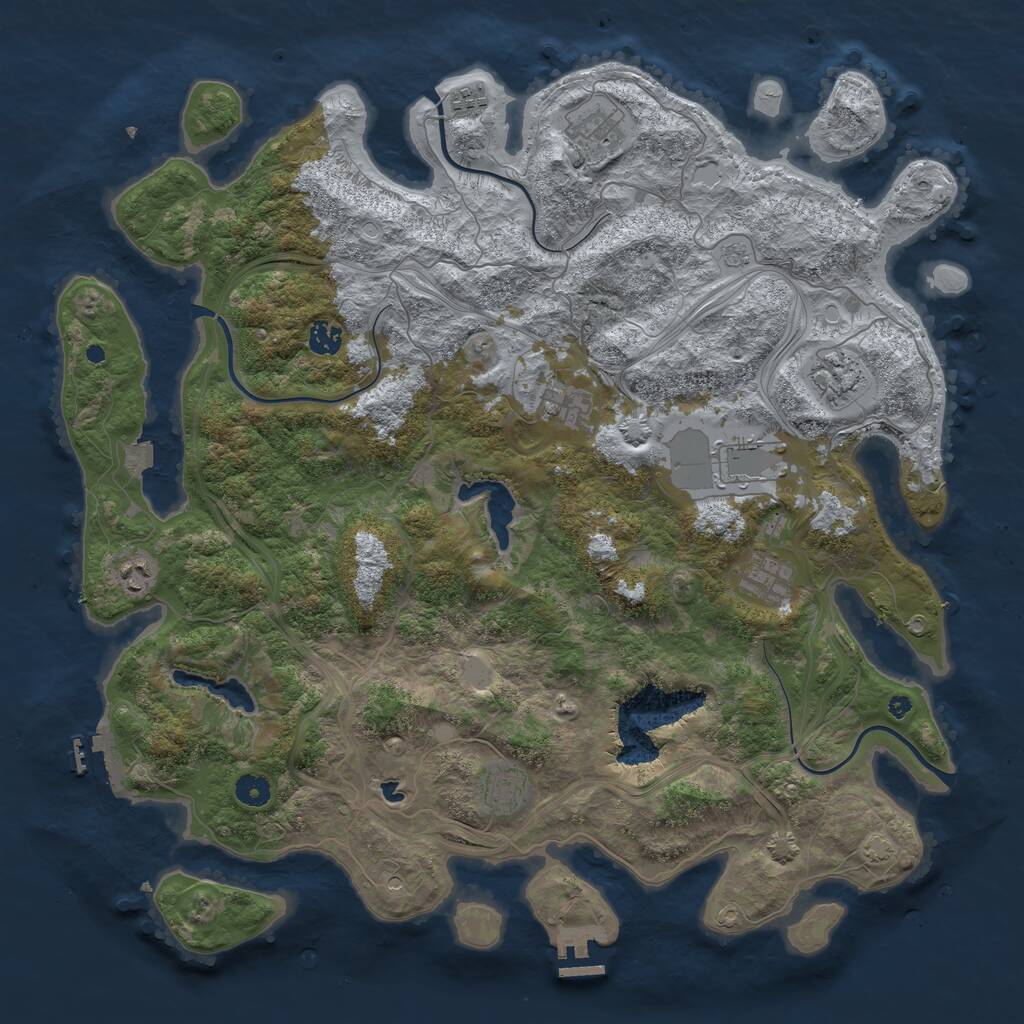 Rust Map: Procedural Map, Size: 4500, Seed: 625218443, 15 Monuments