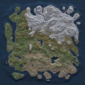 Thumbnail Rust Map: Procedural Map, Size: 4500, Seed: 625218443, 15 Monuments