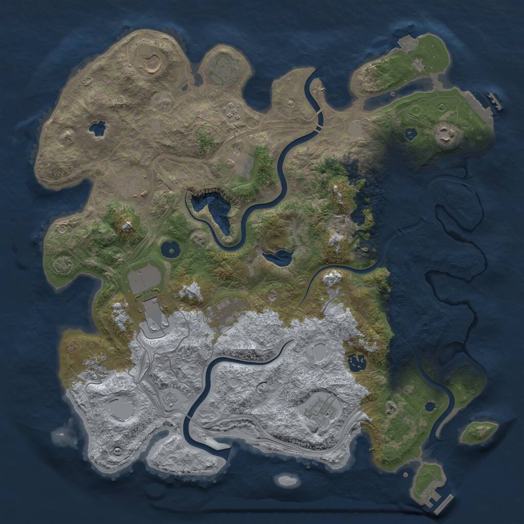 Rust Map: Procedural Map, Size: 4250, Seed: 1932103698, 17 Monuments