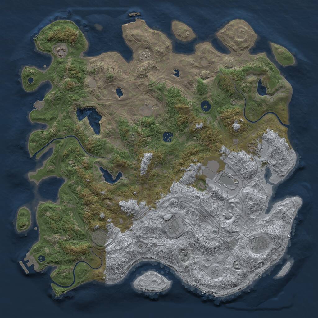 Rust Map: Procedural Map, Size: 4500, Seed: 571286693, 15 Monuments
