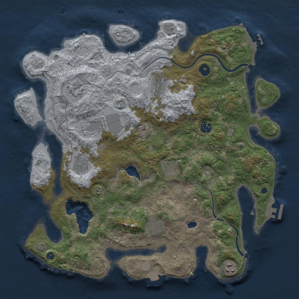 Rust Map: Procedural Map, Size: 4000, Seed: 581603411, 15 Monuments