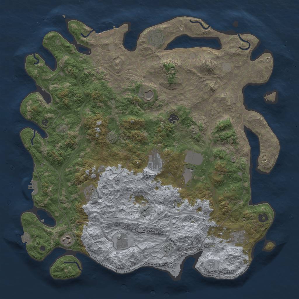 Rust Map: Procedural Map, Size: 4500, Seed: 1960405061, 18 Monuments