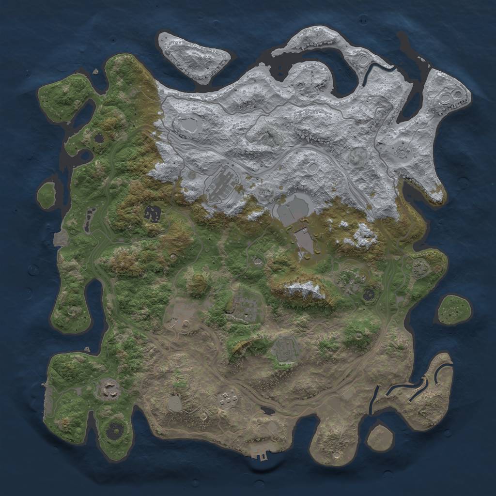 Rust Map: Procedural Map, Size: 4250, Seed: 369433204, 17 Monuments