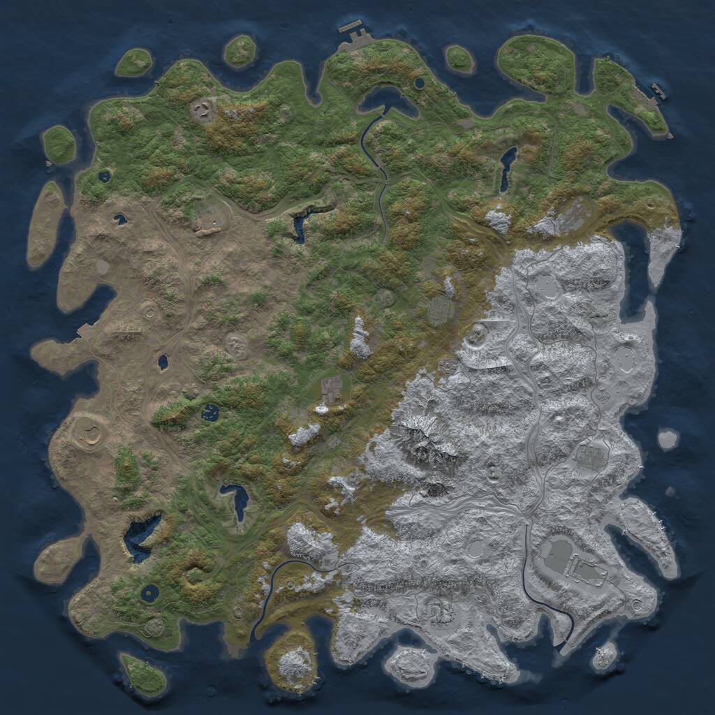 Rust Map: Procedural Map, Size: 6000, Seed: 1628634138, 17 Monuments